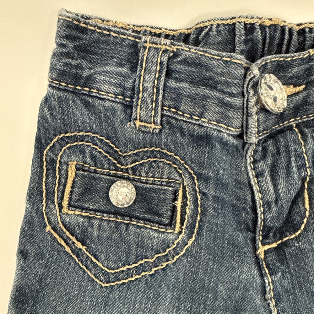 Gymboree Baby Girl Blue Jeans Size 3-6 Months 2013 Heart Pockets - Picture 2 of 5